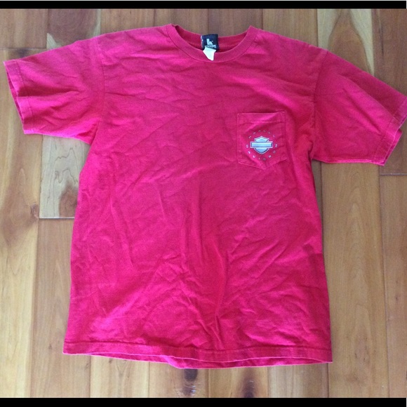 Harley Davidson red t shirt size XL - Picture 2 of 3